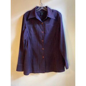 Vintage Express Purple Suede like Shirt Women's size medium